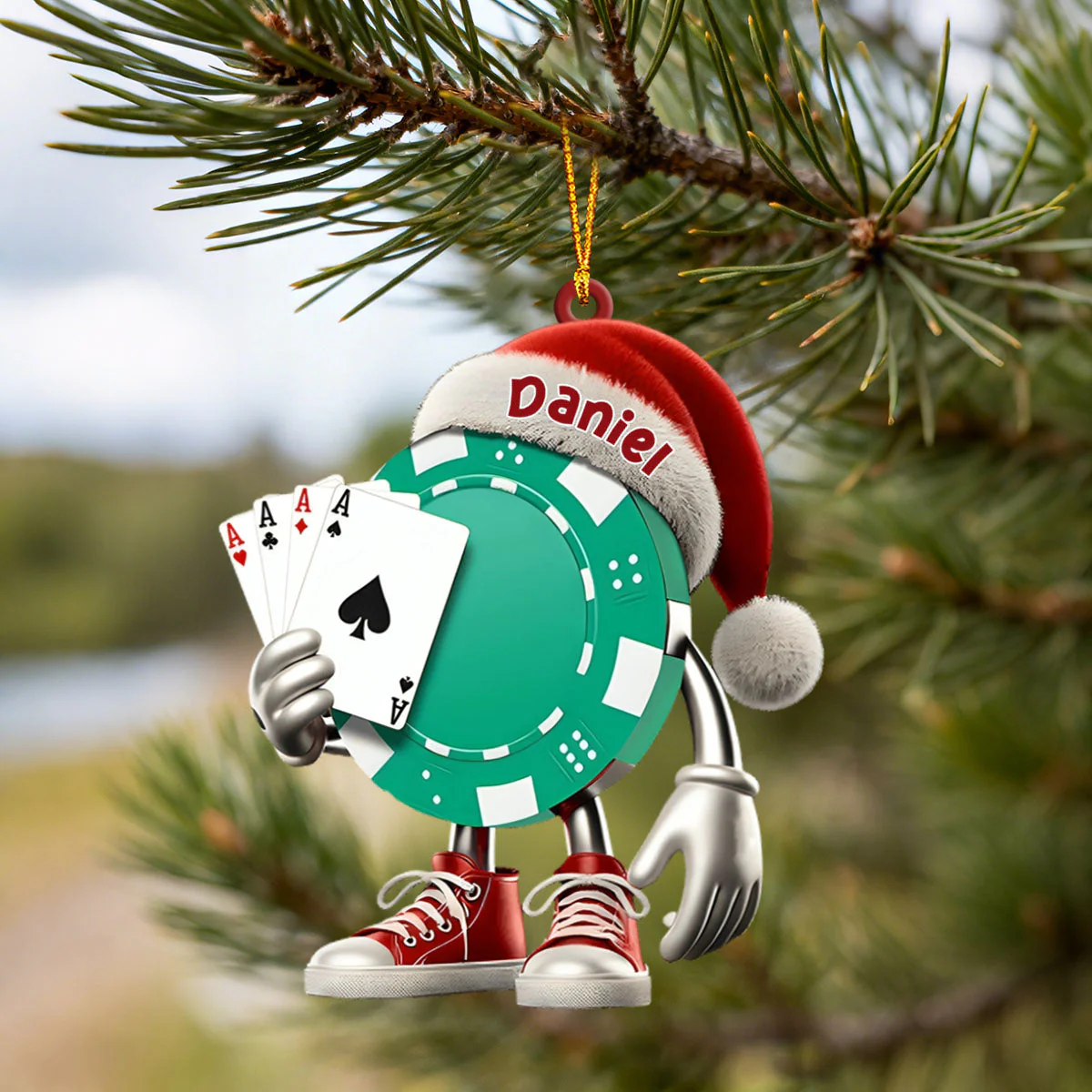 Poker Christmas Ornament, Personalized Ornament - Image 3