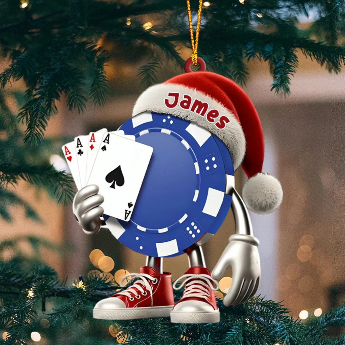 Poker Christmas Ornament, Personalized Ornament - Image 4
