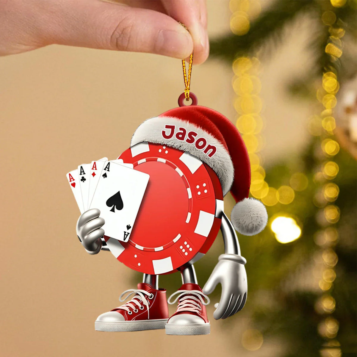 Poker Christmas Ornament, Personalized Ornament - Image 5