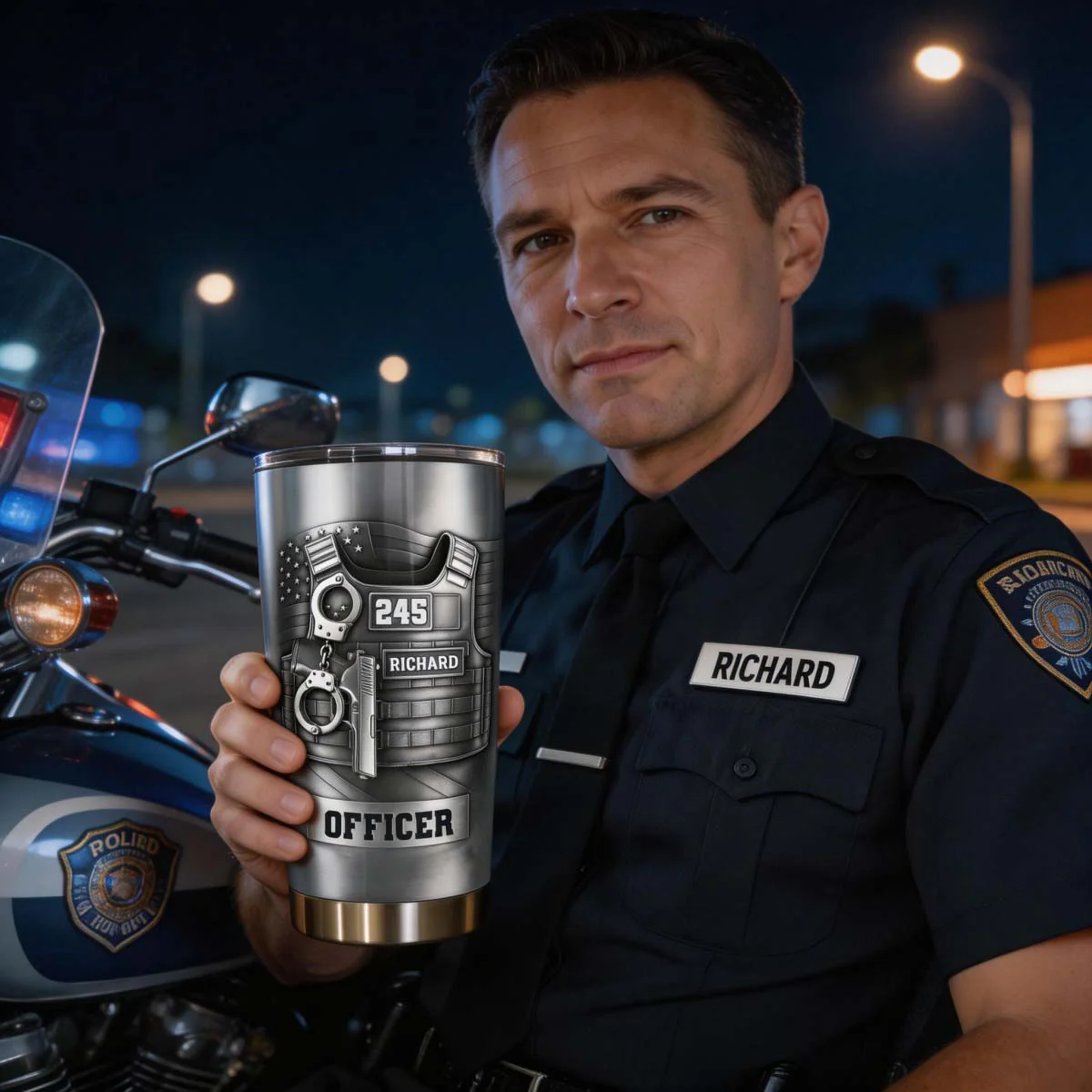 Police Officer, A Protector And Real-Life Superhero, Personalized Stainless Steel Tumbler, Gift For Law Enforcement - Image 2