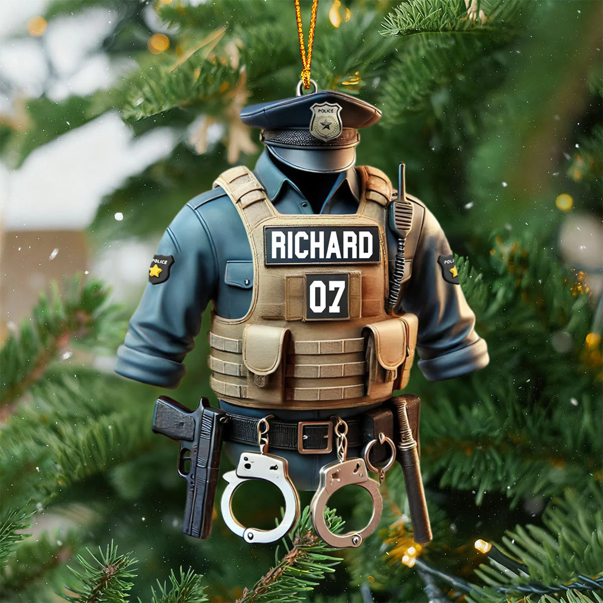 Police Uniform - Personalized Ornament Christmas Gift for Police - Image 3