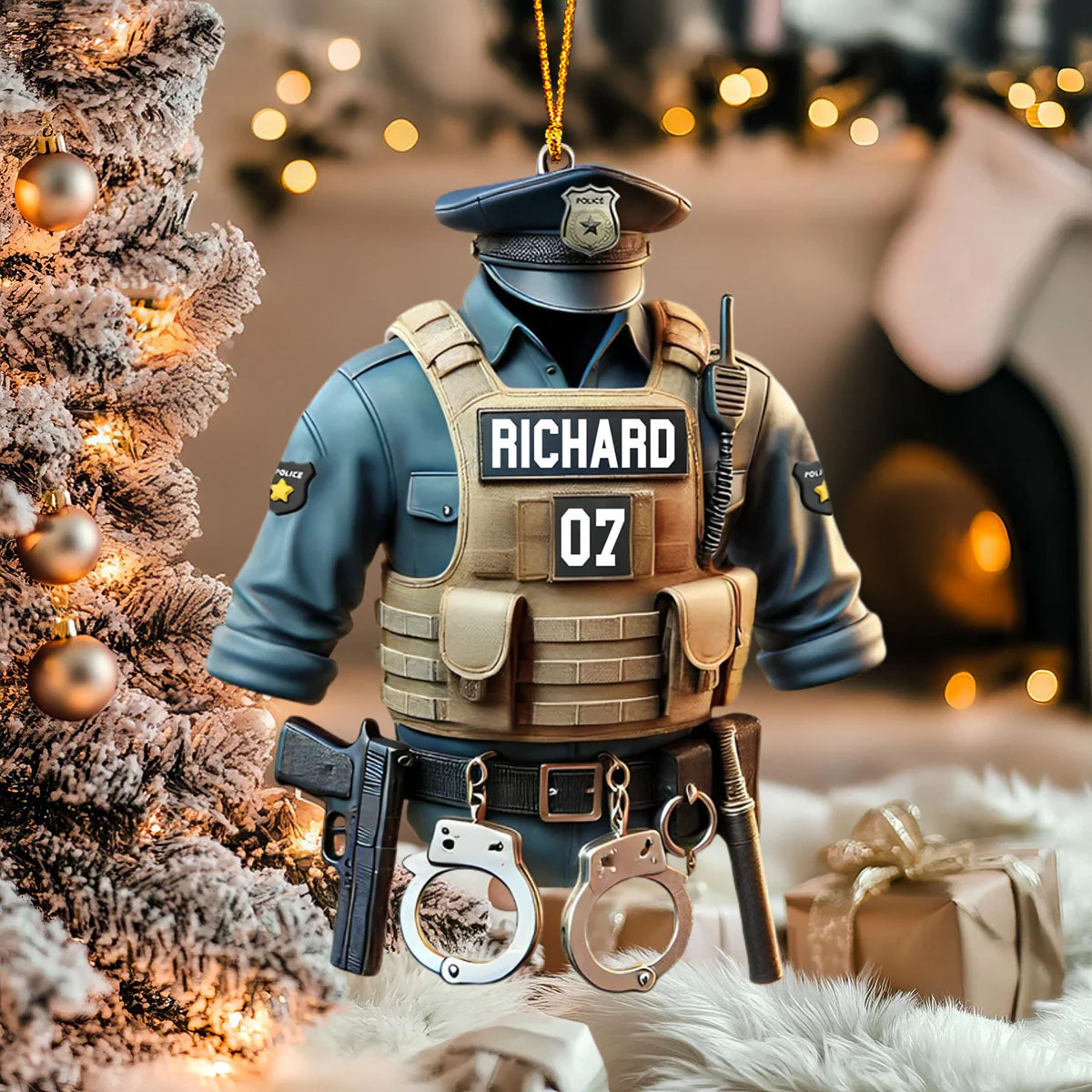 Police Uniform - Personalized Ornament Christmas Gift for Police - Image 4