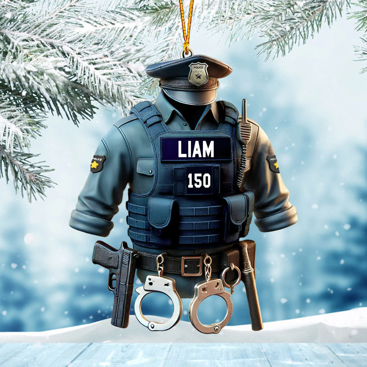 Police Uniform - Personalized Ornament Christmas Gift for Police - Image 5
