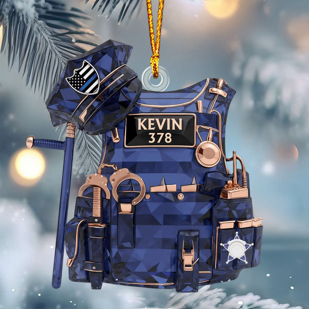 Police Vest Christmas Ornament - Personalized Gifts For Police Officer - Image 4