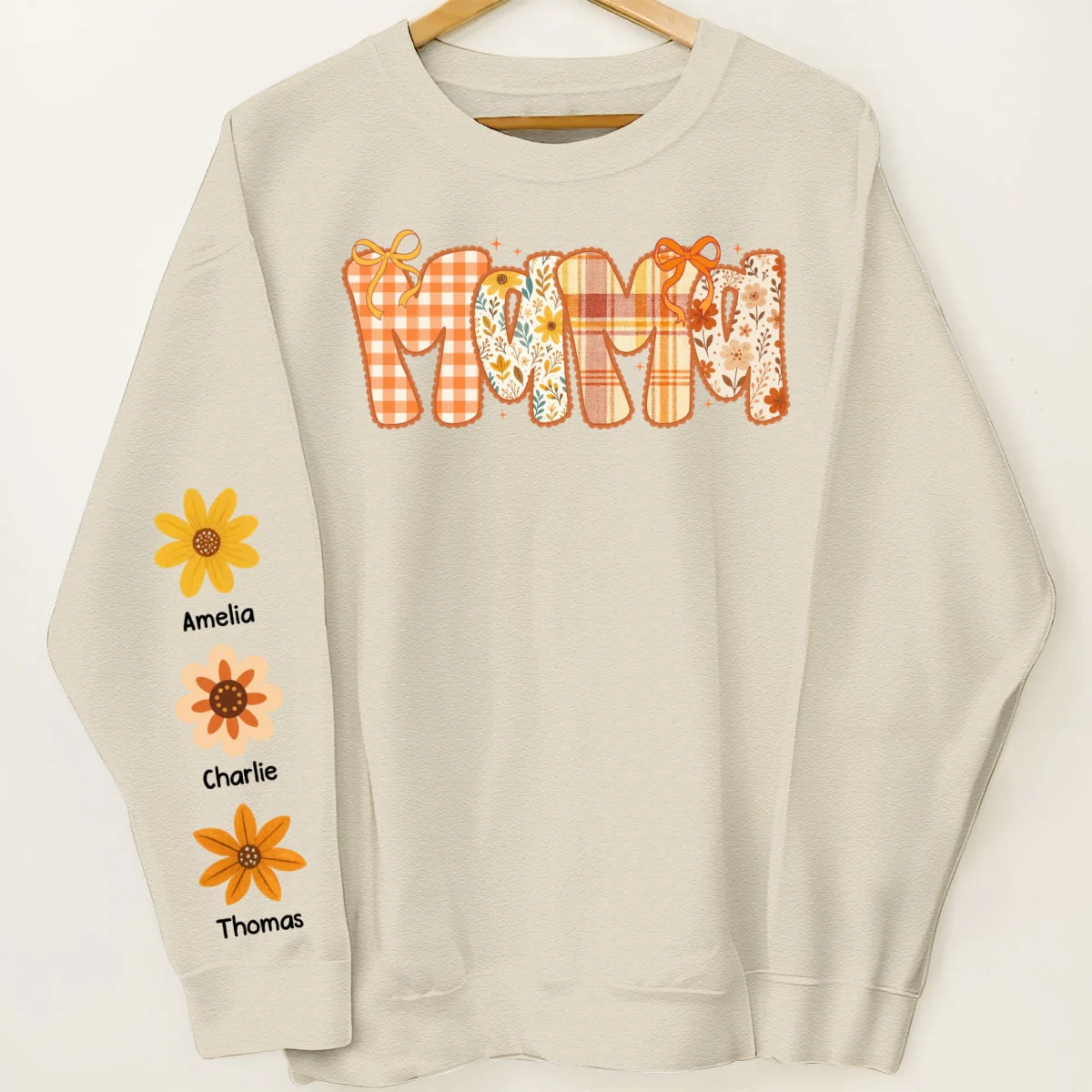 Preppy Retro Floral Fall Personalized Sweatshirt for Mom & Grandma - Image 6