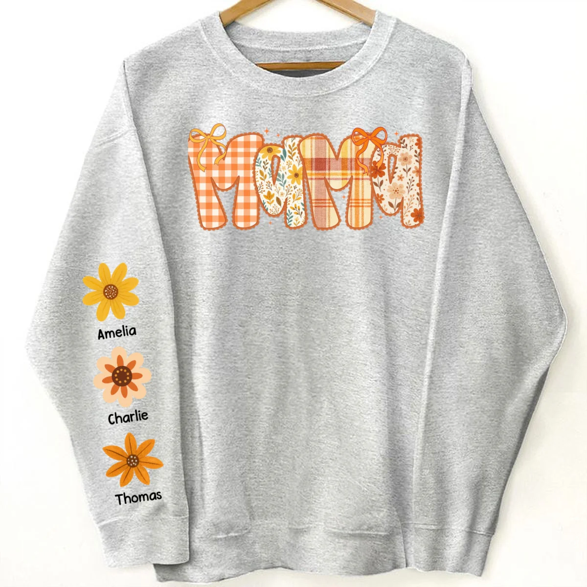 Preppy Retro Floral Fall Personalized Sweatshirt for Mom & Grandma - Image 7