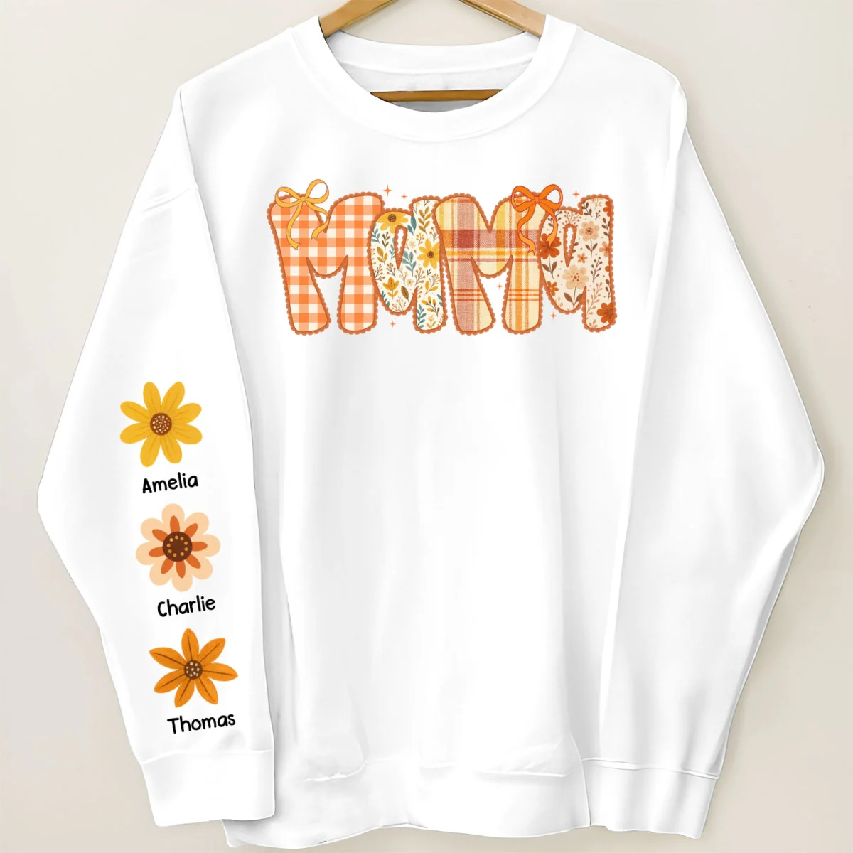 Preppy Retro Floral Fall Personalized Sweatshirt for Mom & Grandma - Image 8