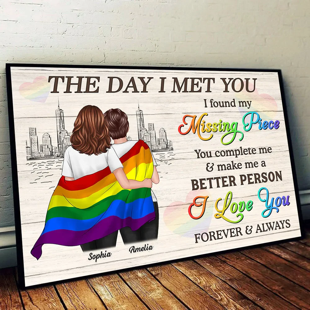 Pride Month LGBT Couple The Day I Met You Personalized Poster/Canvas - Image 12