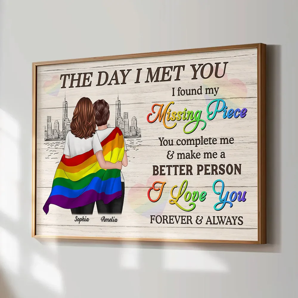 Pride Month LGBT Couple The Day I Met You Personalized Poster/Canvas - Image 13