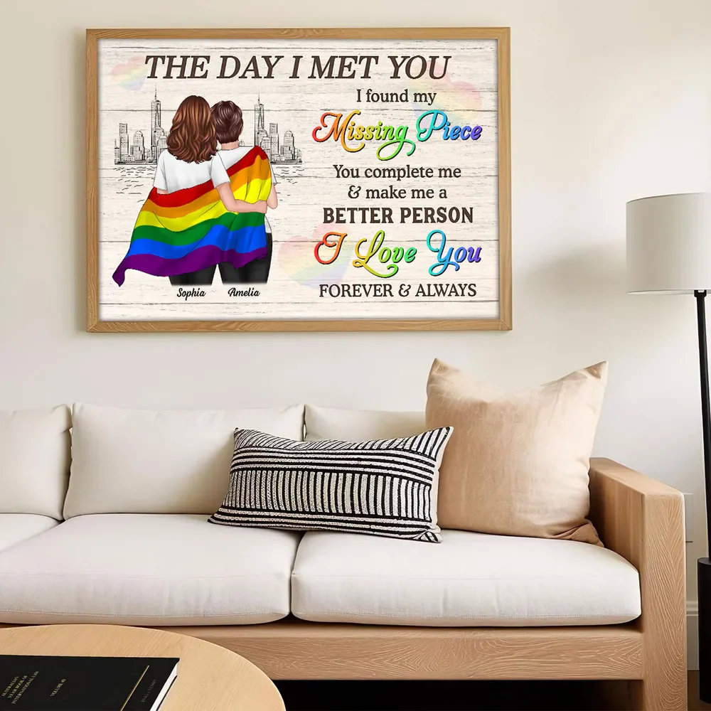 Pride Month LGBT Couple The Day I Met You Personalized Poster/Canvas - Image 3