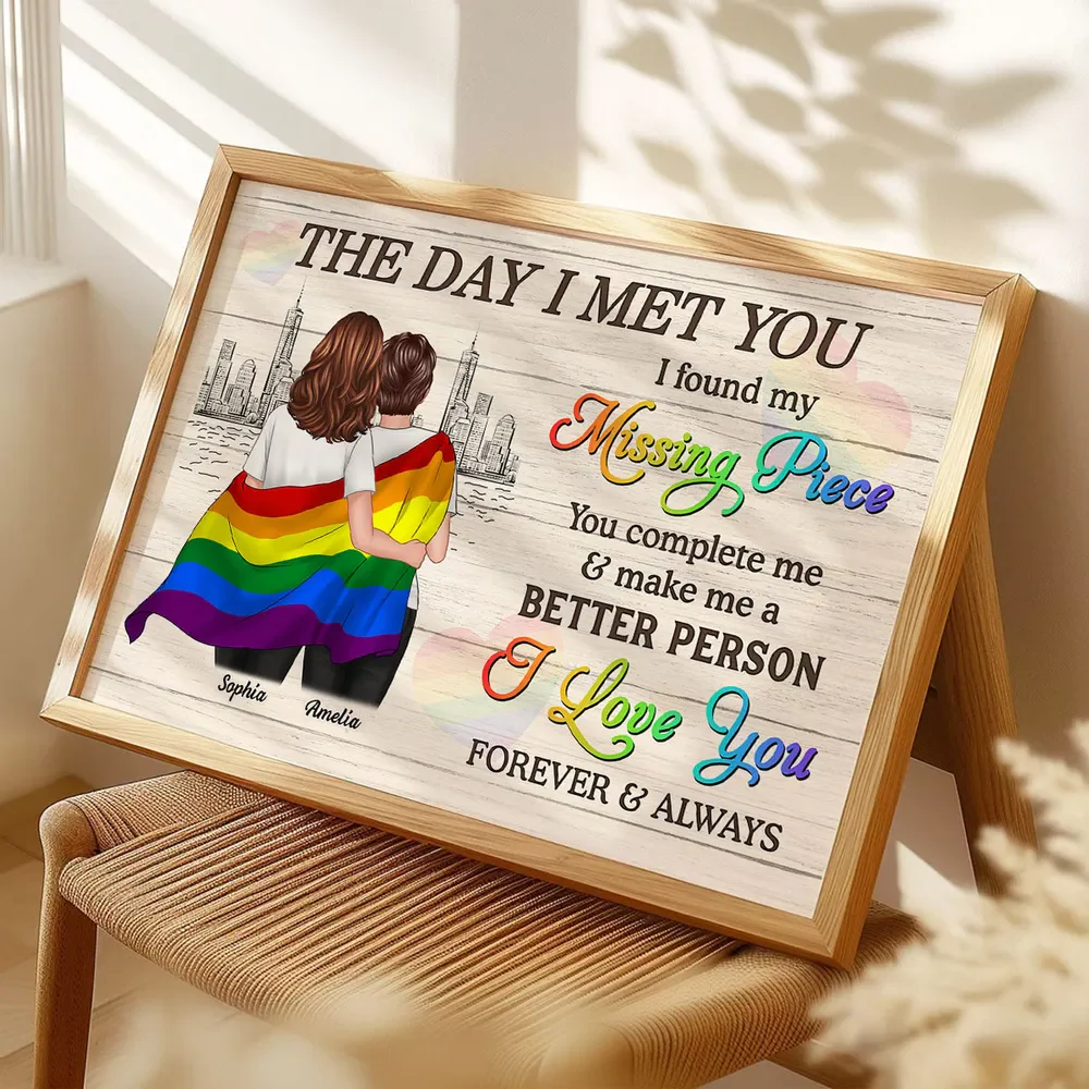 Pride Month LGBT Couple The Day I Met You Personalized Poster/Canvas - Image 4