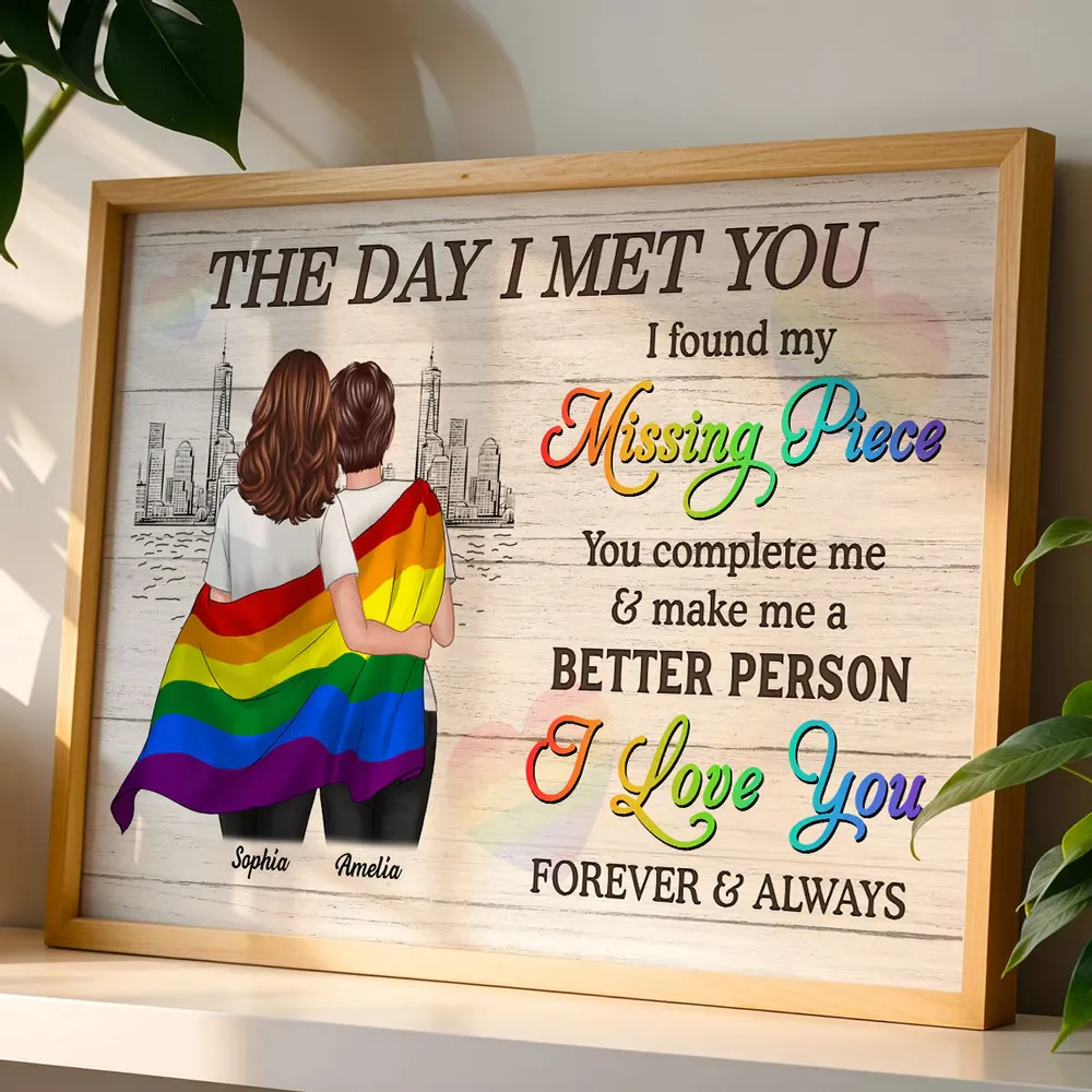 Pride Month LGBT Couple The Day I Met You Personalized Poster/Canvas - Image 5