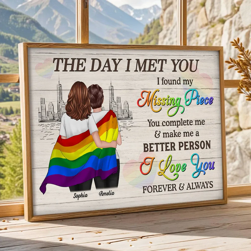 Pride Month LGBT Couple The Day I Met You Personalized Poster/Canvas - Image 6