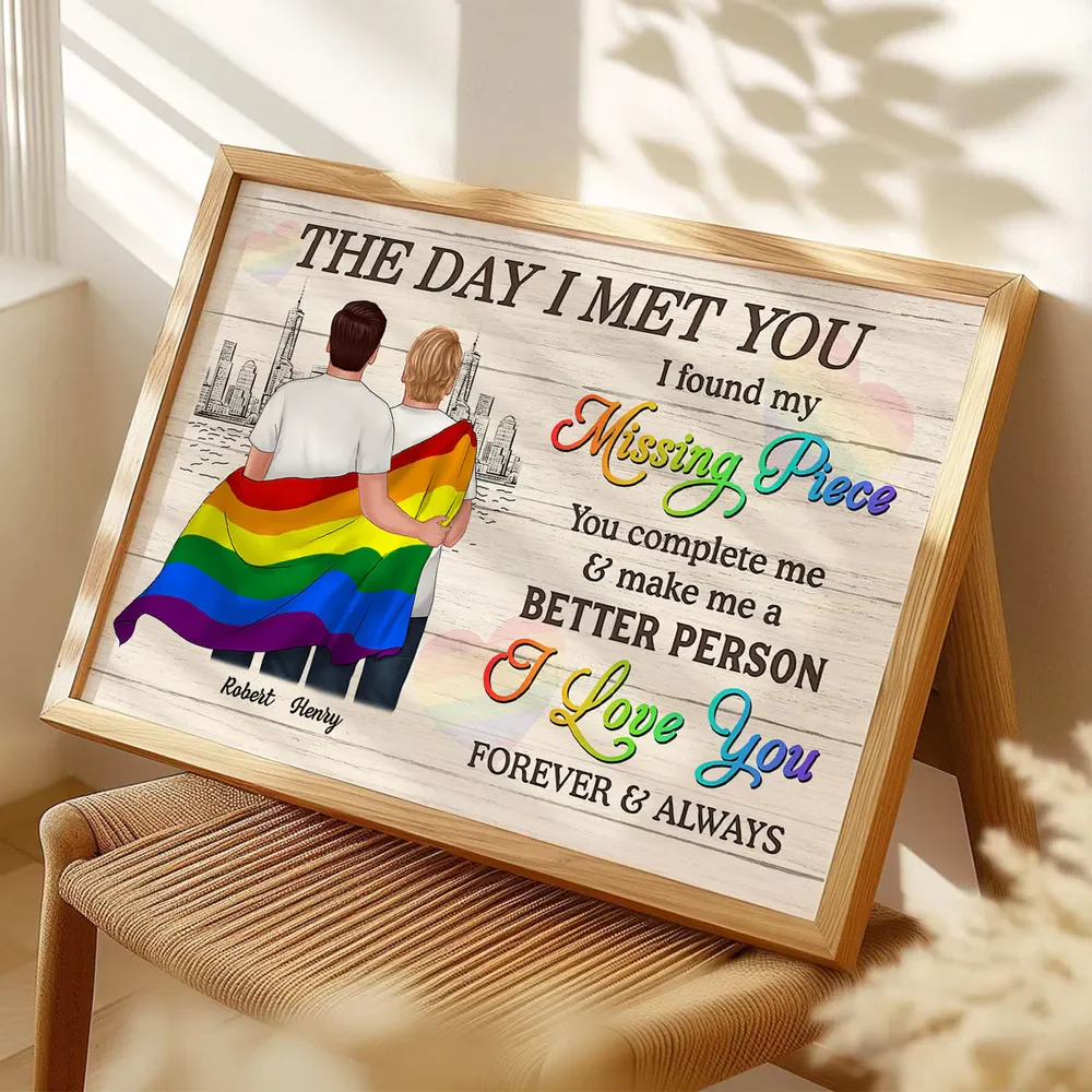 Pride Month LGBT Couple The Day I Met You Personalized Poster/Canvas - Image 7