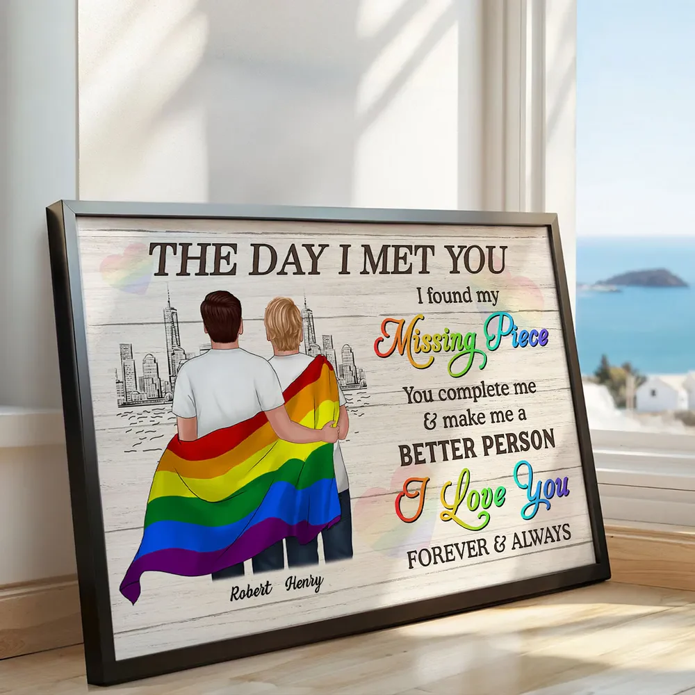 Pride Month LGBT Couple The Day I Met You Personalized Poster/Canvas - Image 8