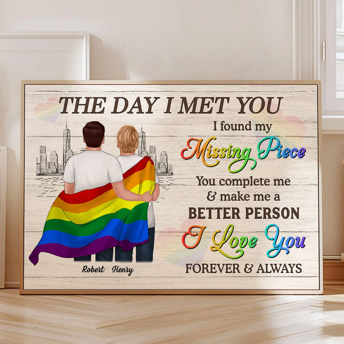 Pride Month LGBT Couple The Day I Met You Personalized Poster/Canvas - Image 9