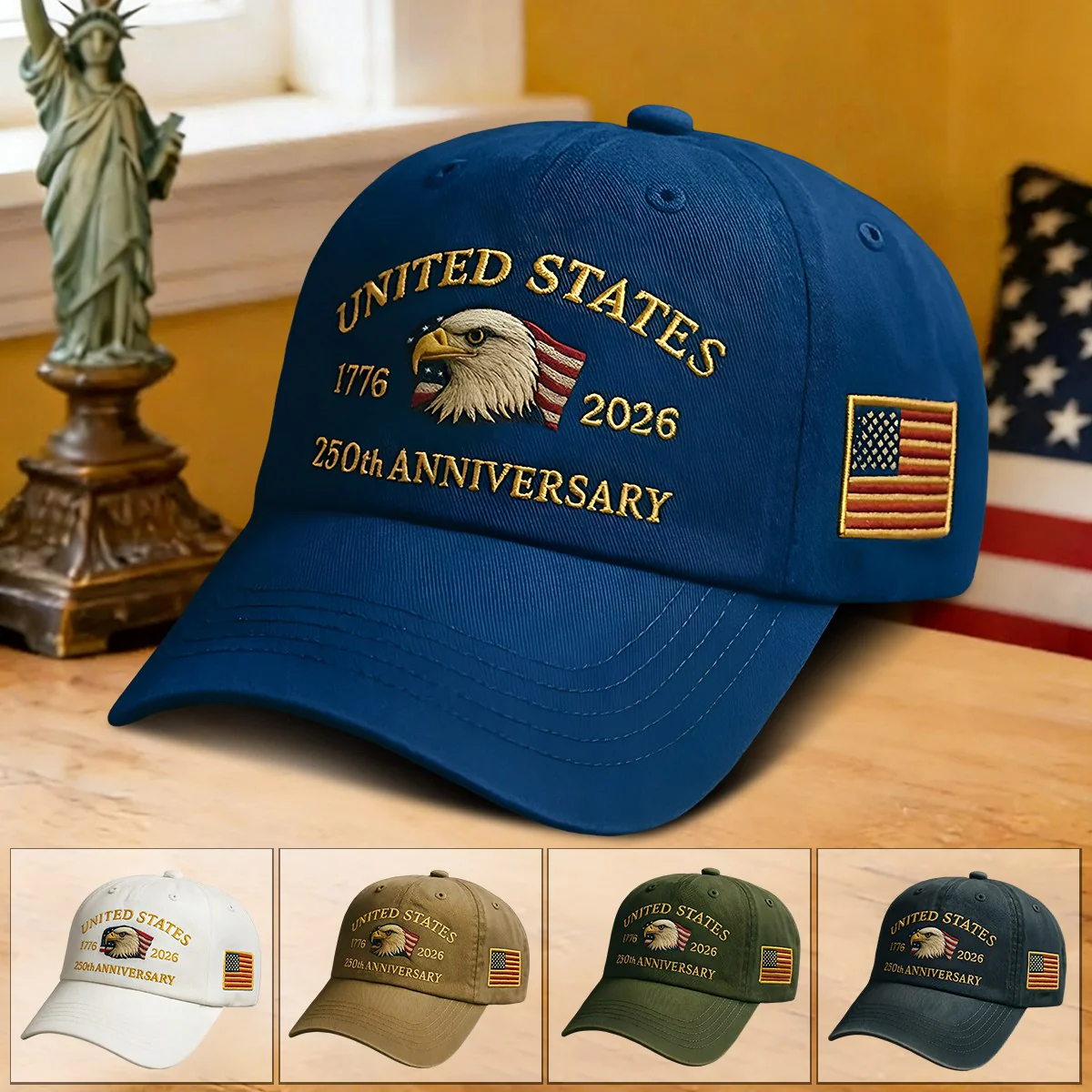 Printed baseball cap, featuring the Logo of the 250th Anniversary of the United States - Image 3