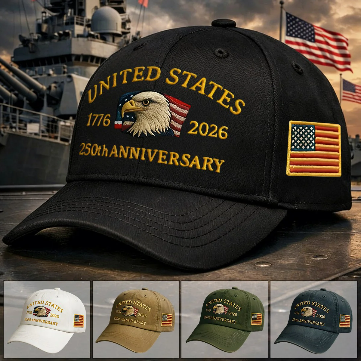 Printed baseball cap, featuring the Logo of the 250th Anniversary of the United States - Image 6