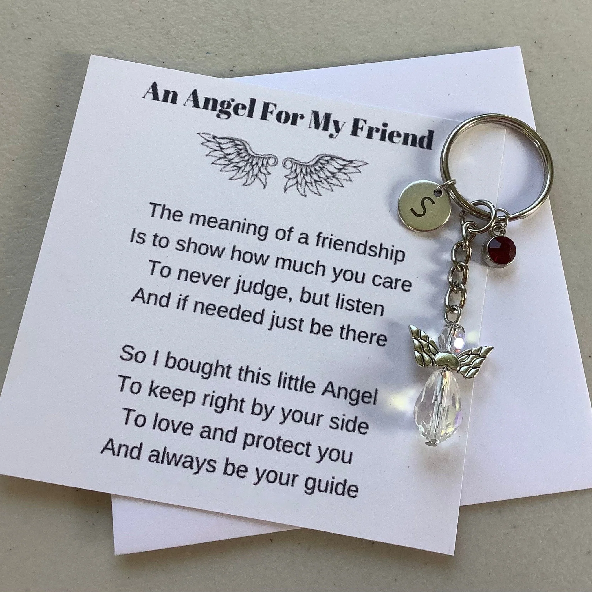 Protection Angel Personalized Guardian Angel Keychain, Best Friend Gift Idea - Image 2