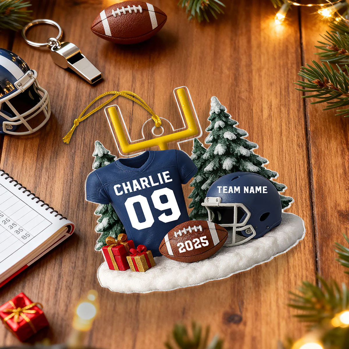 Proud American Football Player Uniform - Personalized Acrylic Ornament - Gift For Football Lovers, Football Team - Image 2