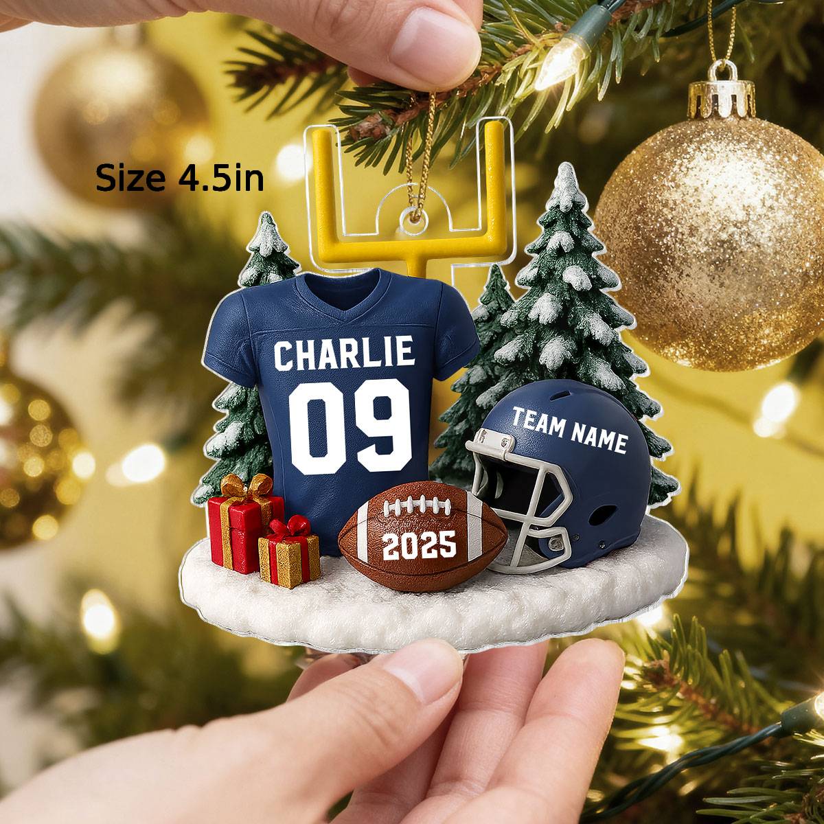 Proud American Football Player Uniform - Personalized Acrylic Ornament - Gift For Football Lovers, Football Team - Image 5
