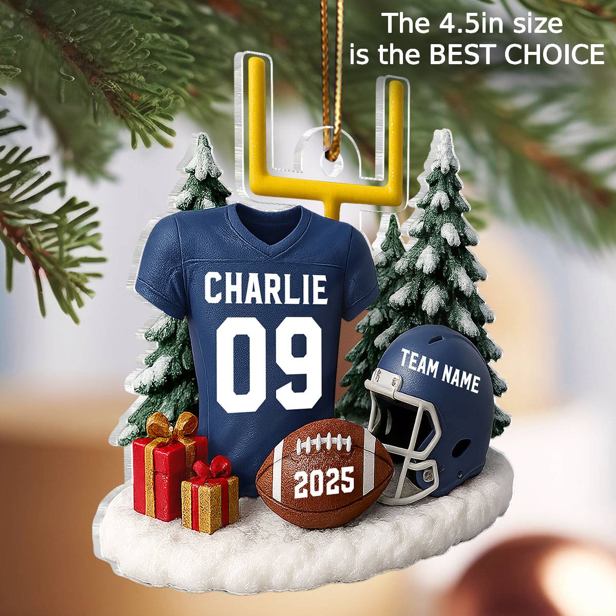 Proud American Football Player Uniform - Personalized Acrylic Ornament - Gift For Football Lovers, Football Team - Image 6