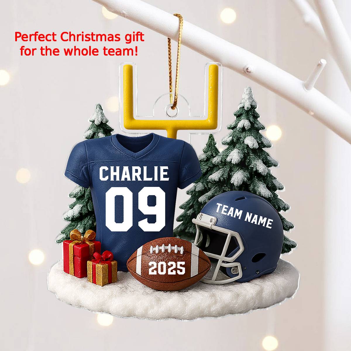 Proud American Football Player Uniform - Personalized Acrylic Ornament - Gift For Football Lovers, Football Team - Image 8
