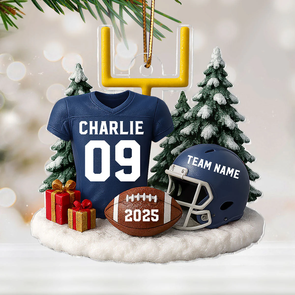 Proud American Football Player Uniform - Personalized Acrylic Ornament - Gift For Football Lovers, Football Team - Image 9