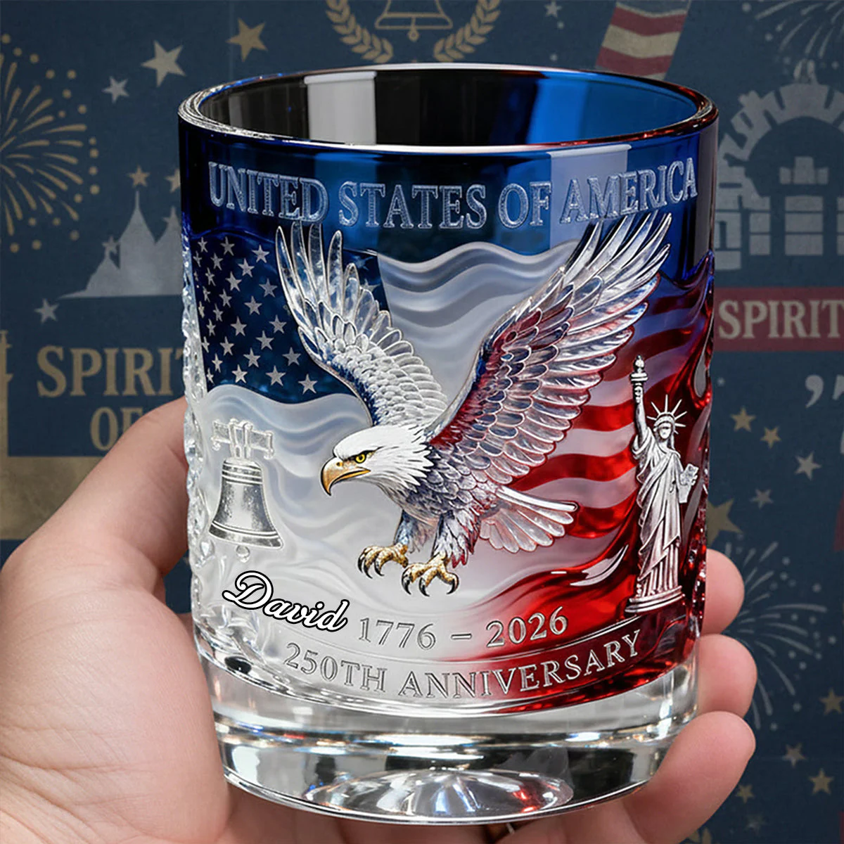 Proud Anniversary Round Glass, Personalized Gifts For Patriots - Image 2