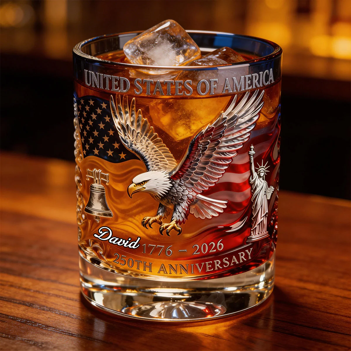 Proud Anniversary Round Glass, Personalized Gifts For Patriots - Image 3