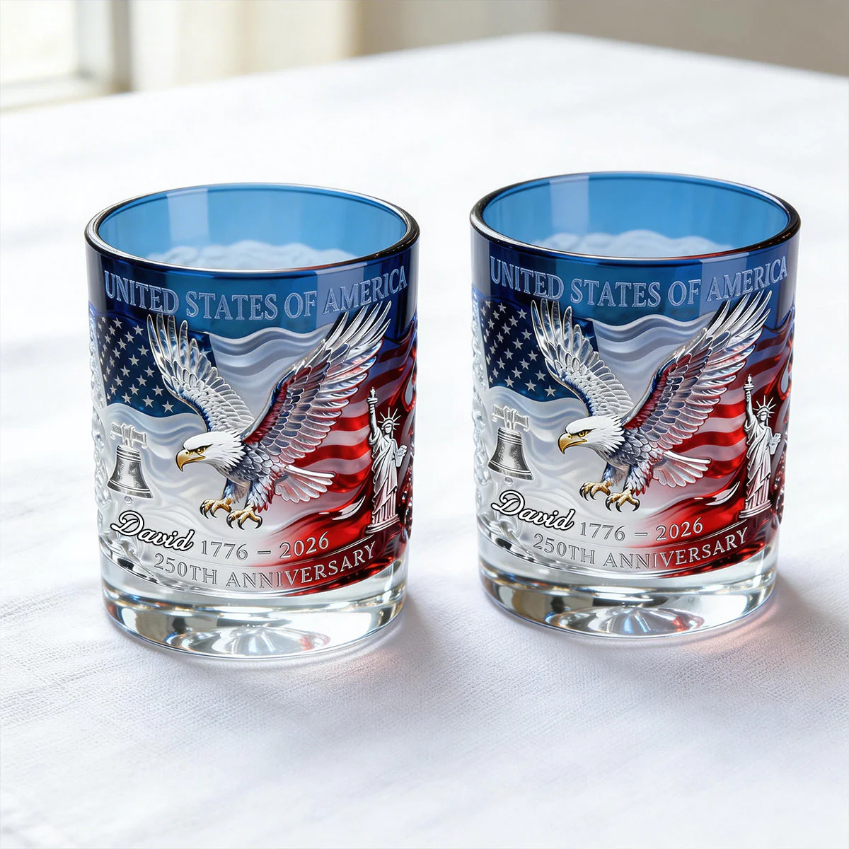Proud Anniversary Round Glass, Personalized Gifts For Patriots - Image 4