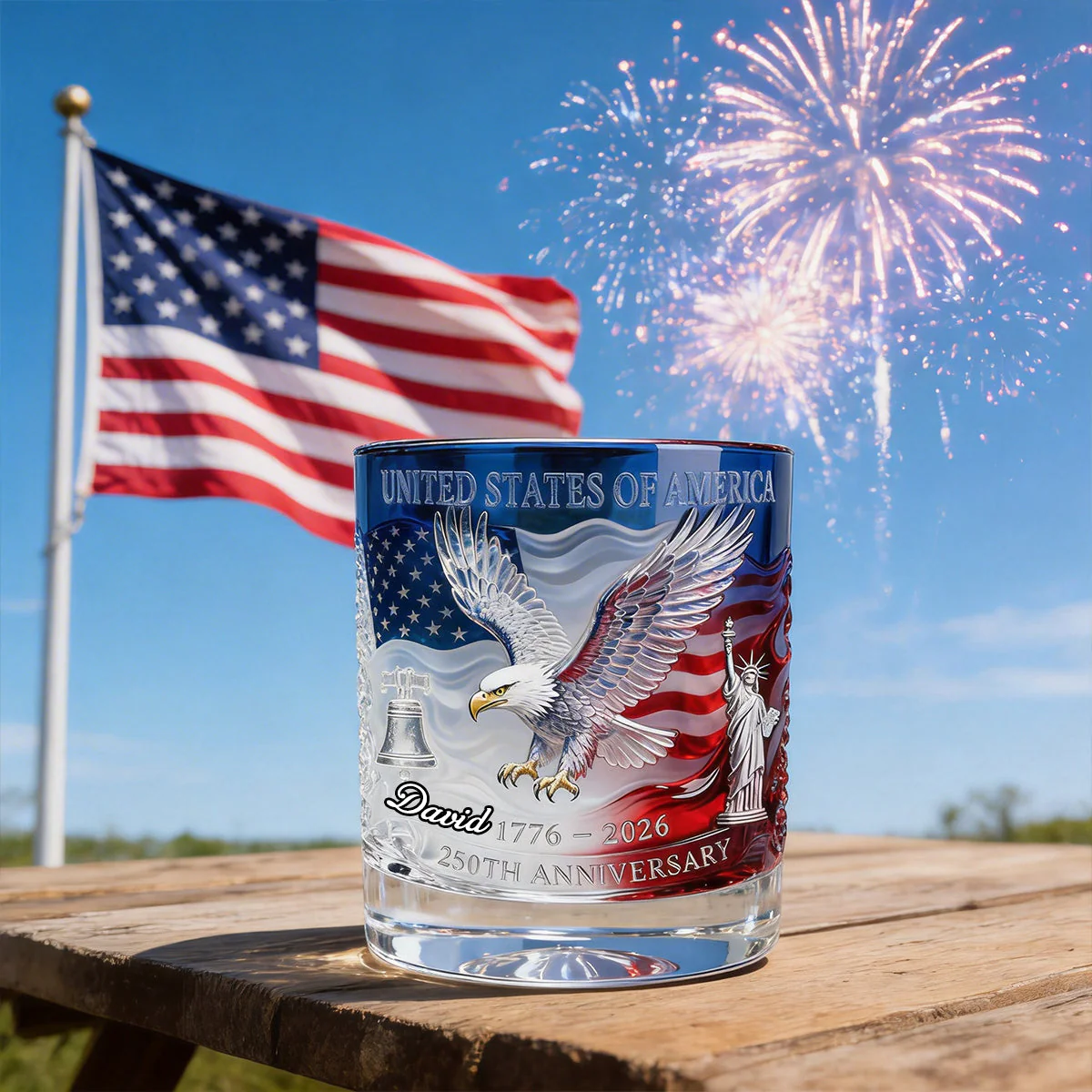 Proud Anniversary Round Glass, Personalized Gifts For Patriots - Image 5