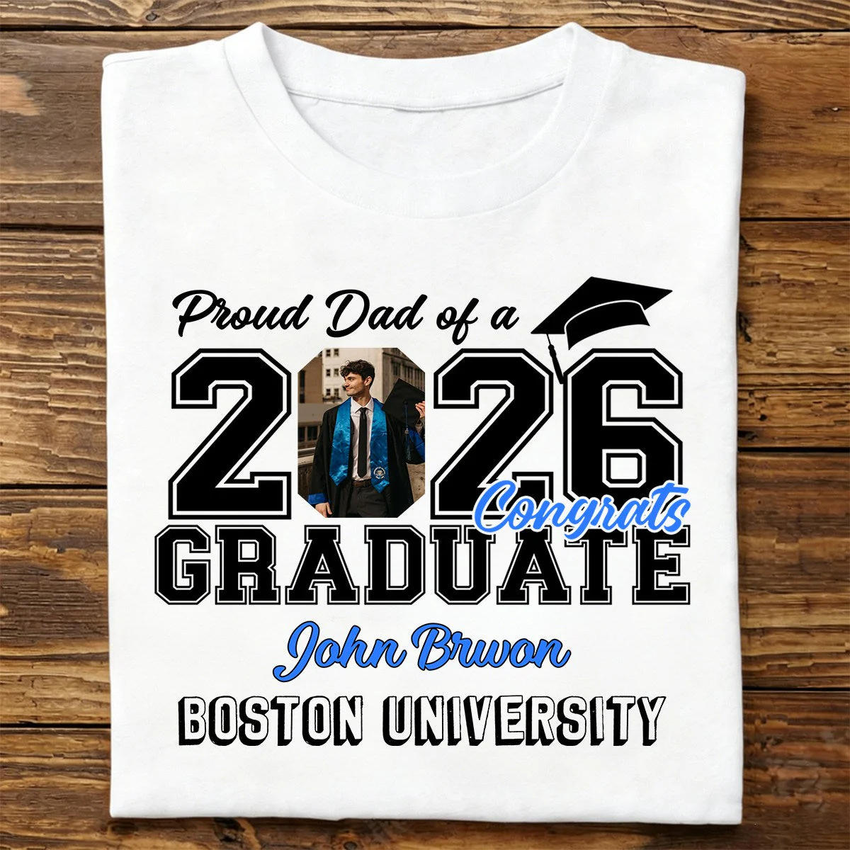 Proud Dad Mom Of A Graduate Personalized Family Of Senior Graduation Shirt - Image 3