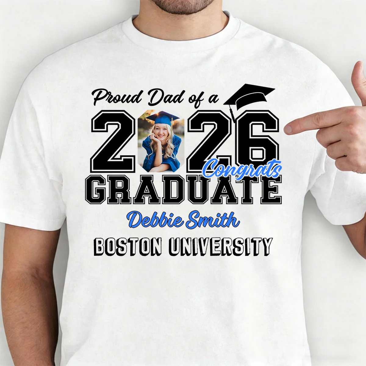 Proud Dad Mom Of A Graduate Personalized Family Of Senior Graduation Shirt - Image 4