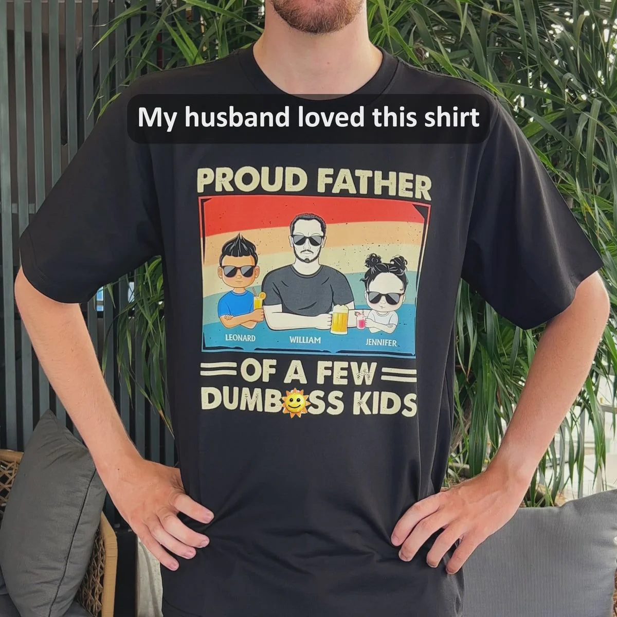 Proud Father Of A Few Kids - Funny Gift For Dad, Father, Grandpa - Personalized Father T-shirt - Image 3