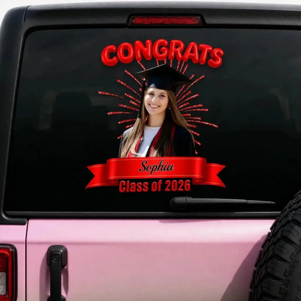 Proud Graduate? Show Them Off – Personalized Custom Photo Car Decal for Class of 2026 - Image 2