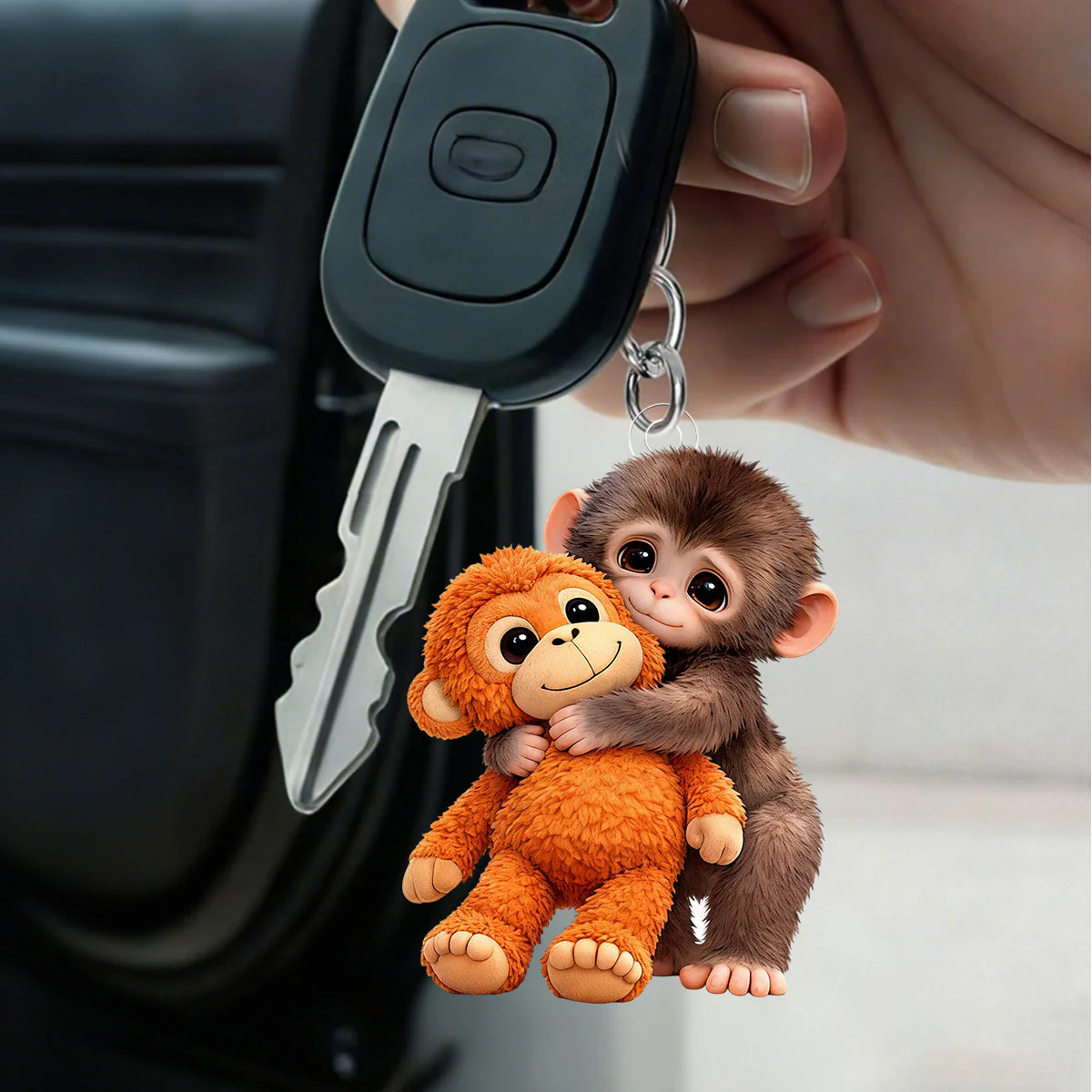 Punch The Abandoned Baby Monkey, Punch Support Keychain - Image 4