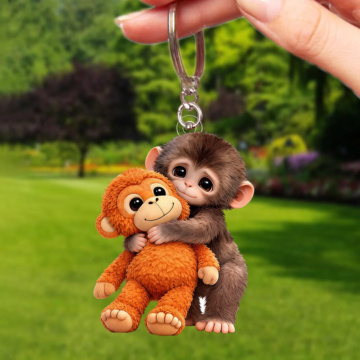 Punch The Abandoned Baby Monkey, Punch Support Keychain - Image 5