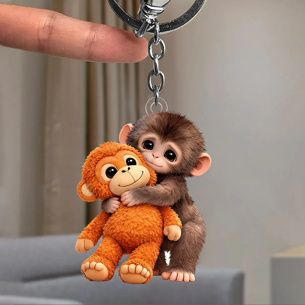 Punch The Abandoned Baby Monkey, Punch Support Keychain - Image 6
