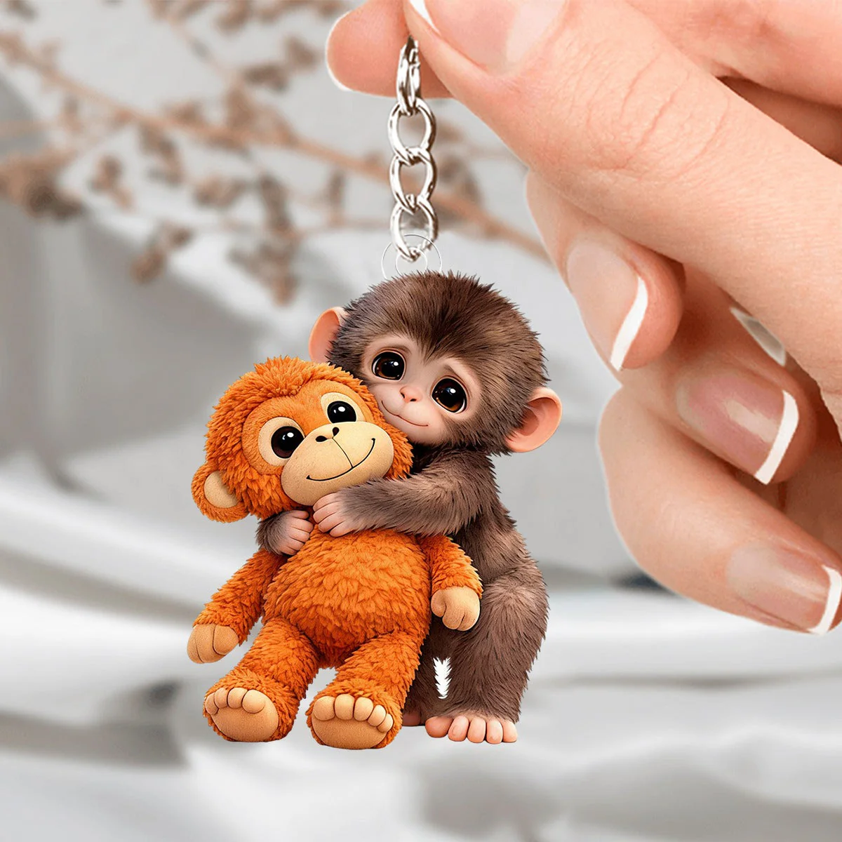 Punch The Abandoned Baby Monkey, Punch Support Keychain - Image 7