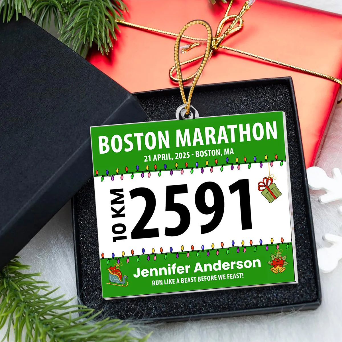 Race Bib For Runner - Personalized Acrylic Ornament - Image 4