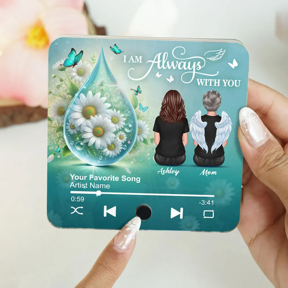 Realistic Teardop Family Members Memorial Personalized Music Fridge Magnet - Image 3