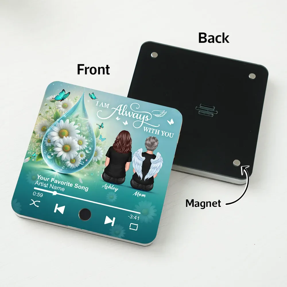 Realistic Teardop Family Members Memorial Personalized Music Fridge Magnet - Image 4