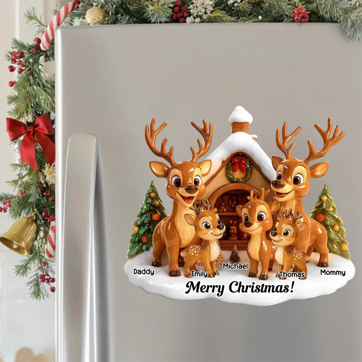 Christmas Reindeer Family - Personalized Decal - Image 2