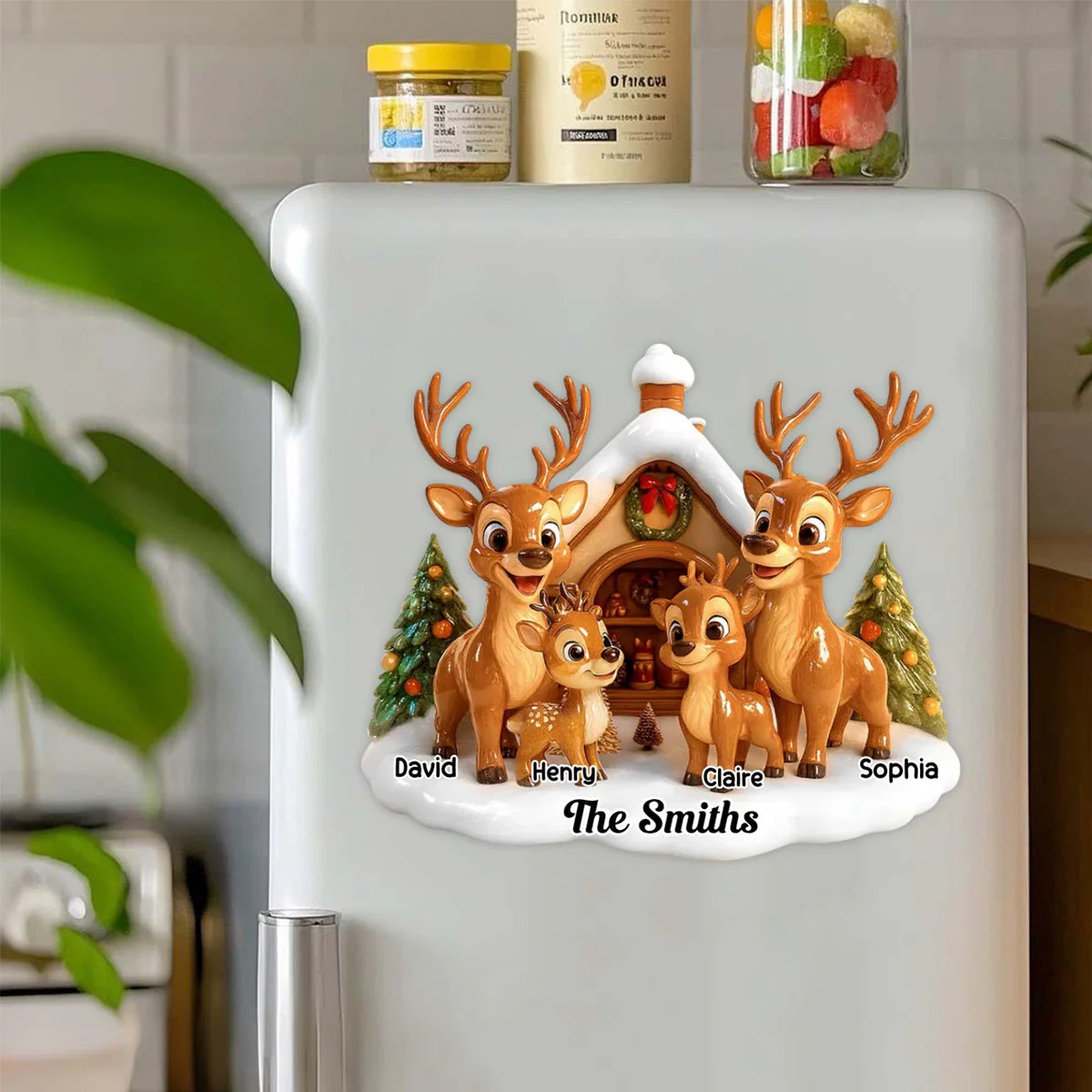 Christmas Reindeer Family - Personalized Decal - Image 4