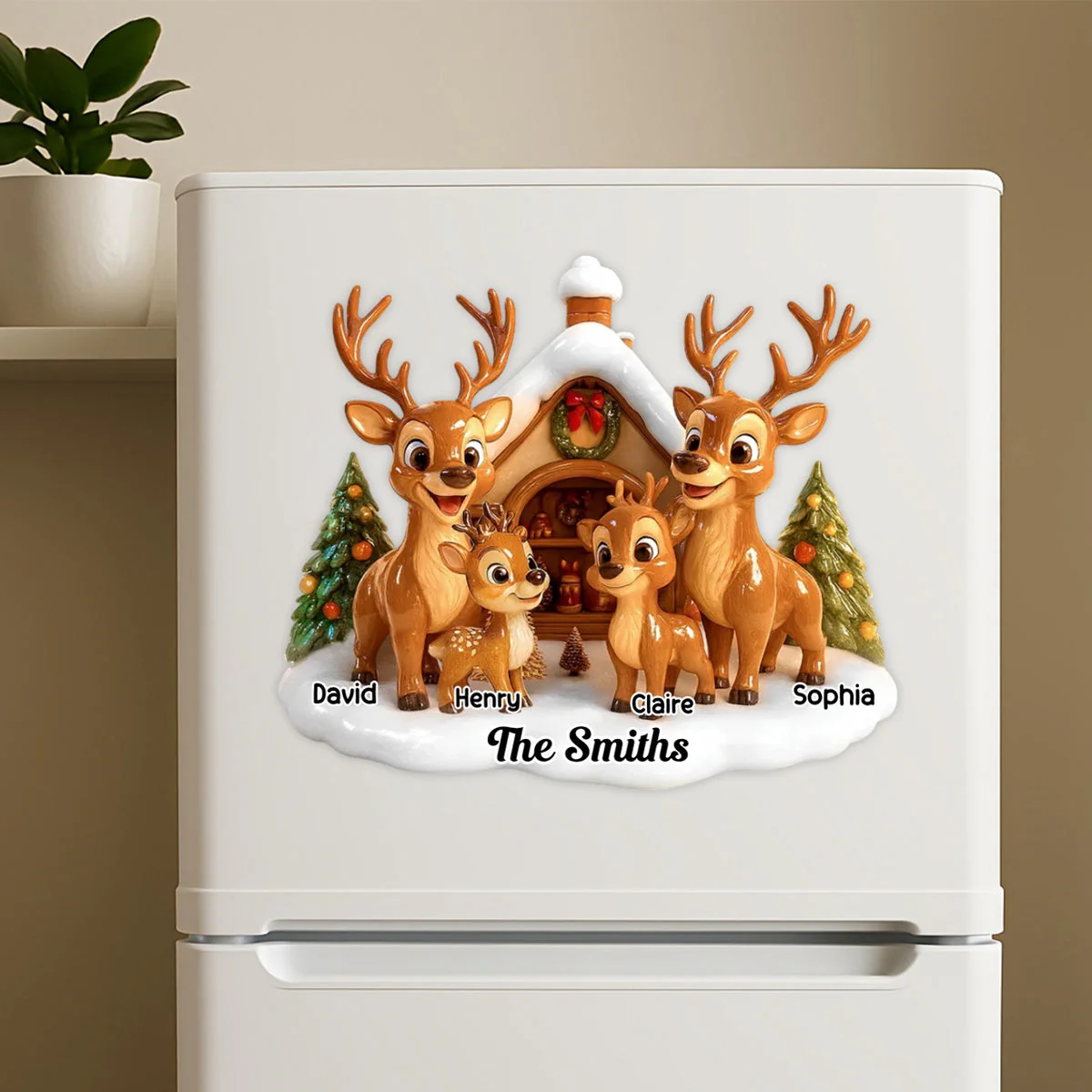 Christmas Reindeer Family - Personalized Decal - Image 5