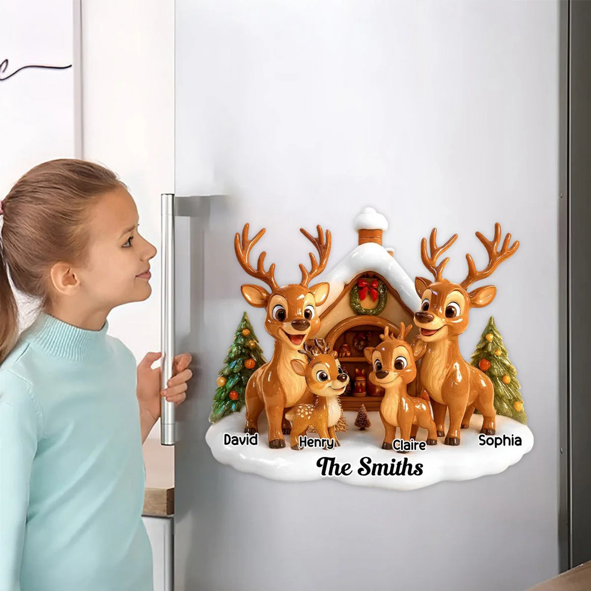 Christmas Reindeer Family - Personalized Decal - Image 6