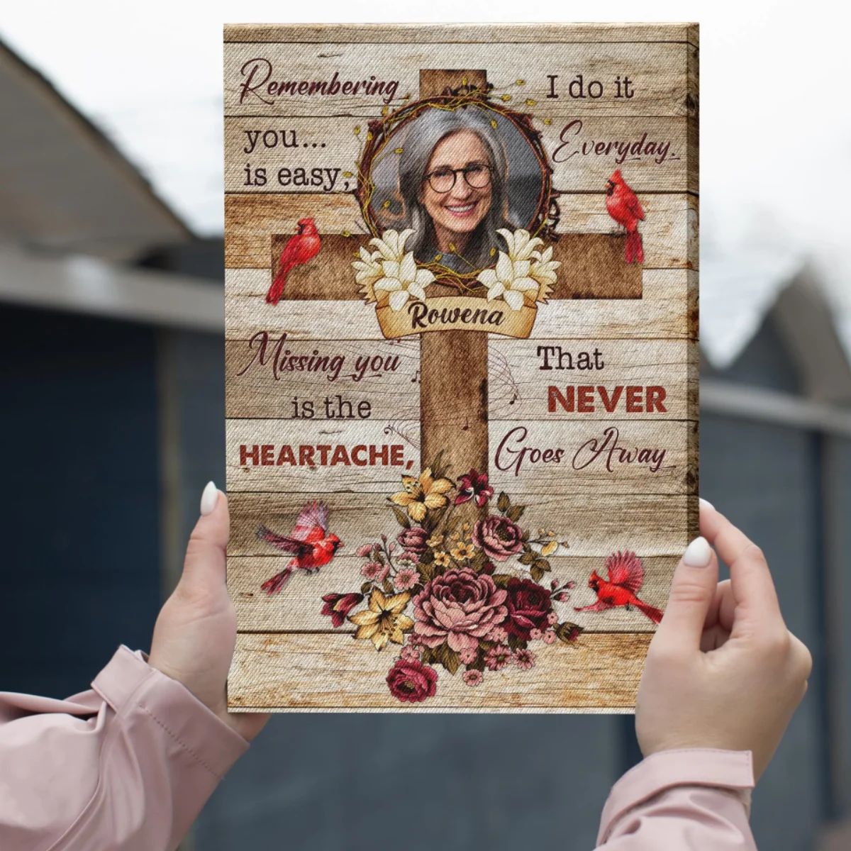 Remembering Never Goes Away Personalized Memorial Poster - Image 2