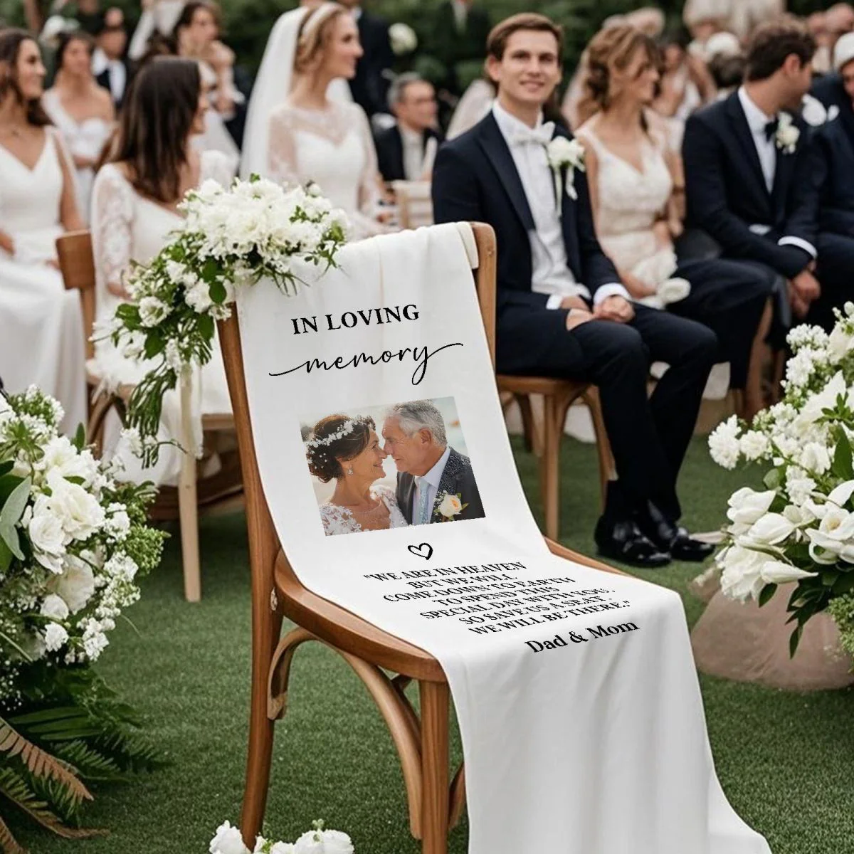 Reserved Wedding Memorial Chair Sign, Custom Memorial Wedding Sign,Wedding Chair Banner In Memory Of Loved Ones - Image 4