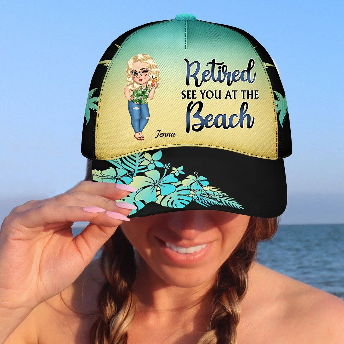 Retired See You At The Beach - Personalized cap - Image 5